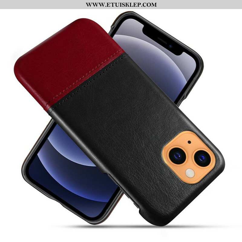 Etui do iPhone 13 Mini Dwukolorowy Efekt Skóry Ksq